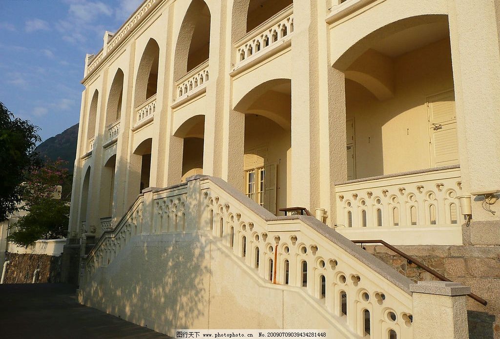 伯大尼教堂 伯大尼 教堂 英式 建筑 白色 拱门 楼梯 婚礼 场地 建筑园