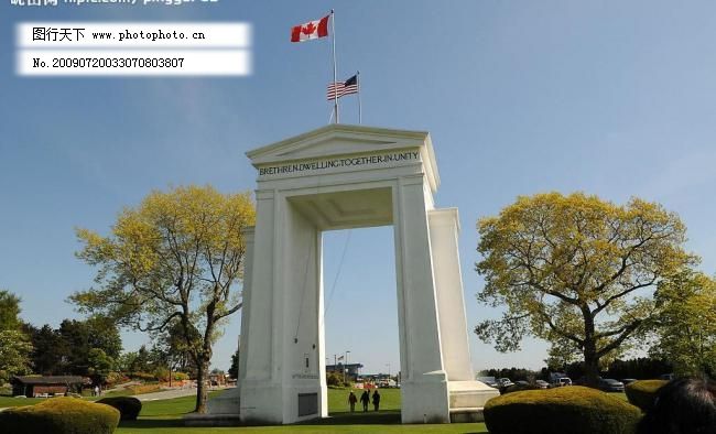 加拿大与美国交界处标志建筑图片