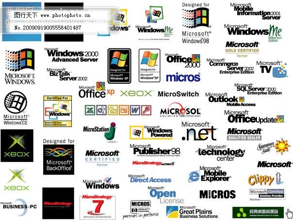Microsoft微软公司商标logo大集锦_其他_矢量图